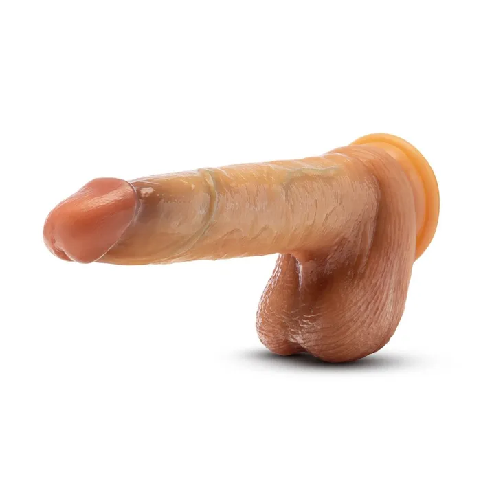 Renaissance Davinci 8 Inch Sliding Foreskin Dildo With Squeezable Balls Tan Blush Dildos