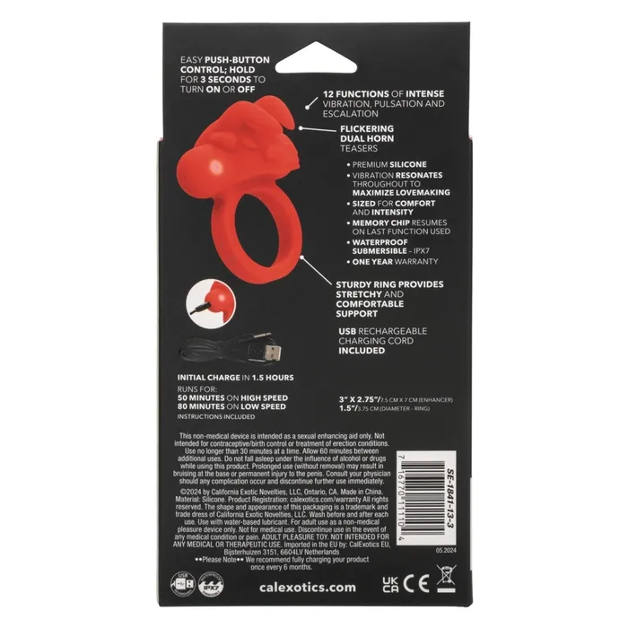 Silicone Rechargeable the Matador Red CalExotics Anal Silicone Rechargeable the Matador Red CalExotics Anal