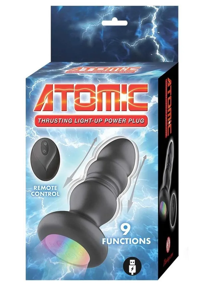 Anal Atomic Atomic Thrusting Light Up Power Plug Blk