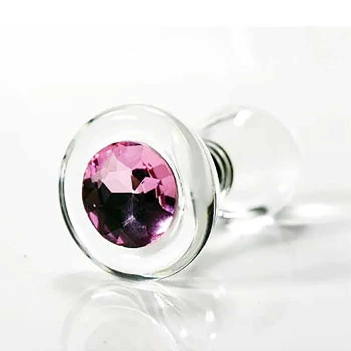 Anal Castle Megastore Glass Erotic Play Pink Jewel Anal Plug