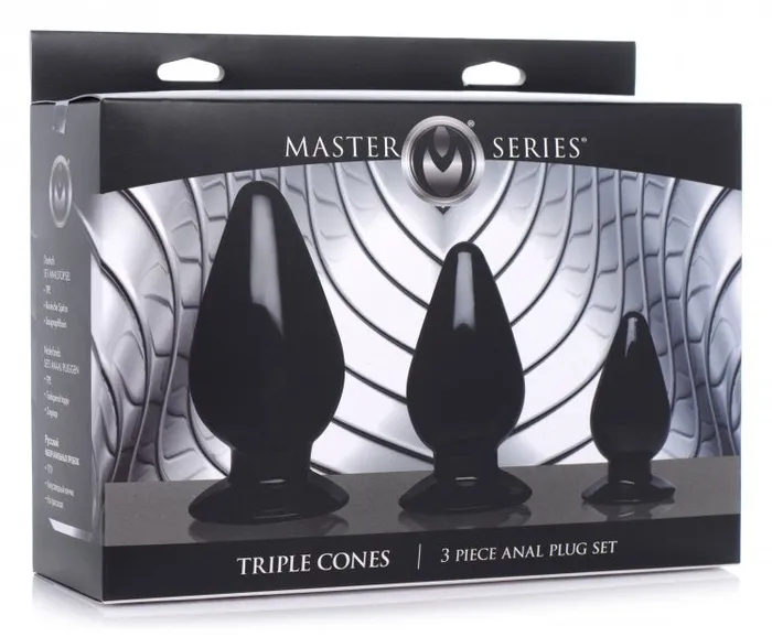 Anal Xandebay Master Series Triple Cones 3pc Anal Plug Set