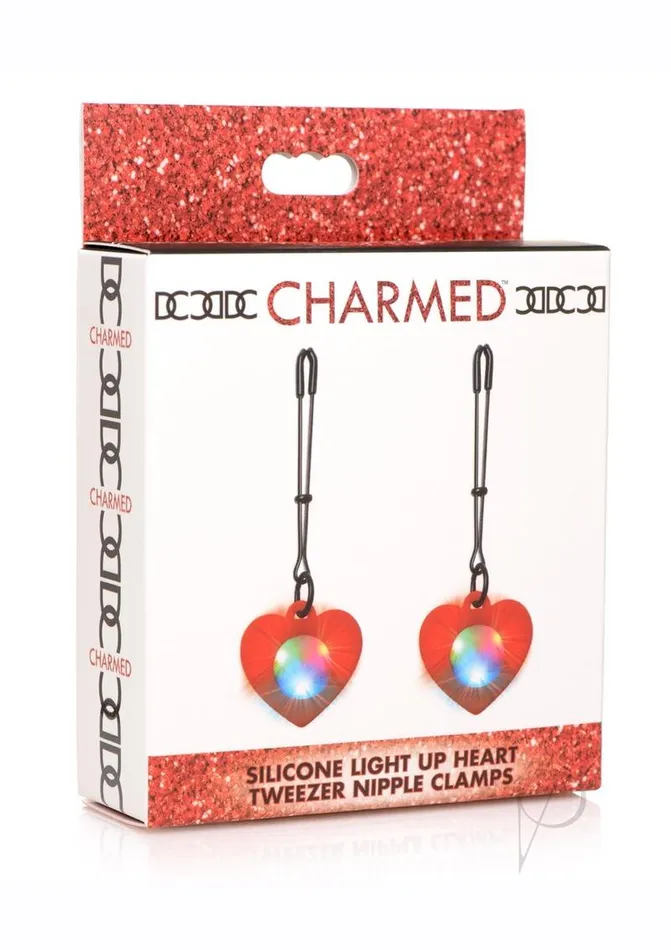 Charmed Charmed Light Up Heart Tweezer Nip Red Anal