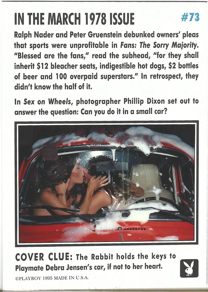 Couples Dans Cards Playboy Centerfolds March Edition Cover Debra Jensen Card 73 Couples Dans Cards Playboy Centerfolds March Edition Cover Debra Jensen Card 73