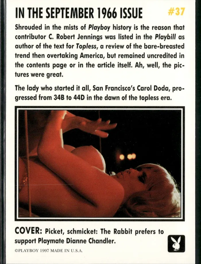 Couples Dans Cards Playboy Centerfolds September Edition Cover Dianne Chandler Carol Doda Back Card 37 Couples Dans Cards Playboy Centerfolds September Edition Cover Dianne Chandler Carol Doda Back Card 37