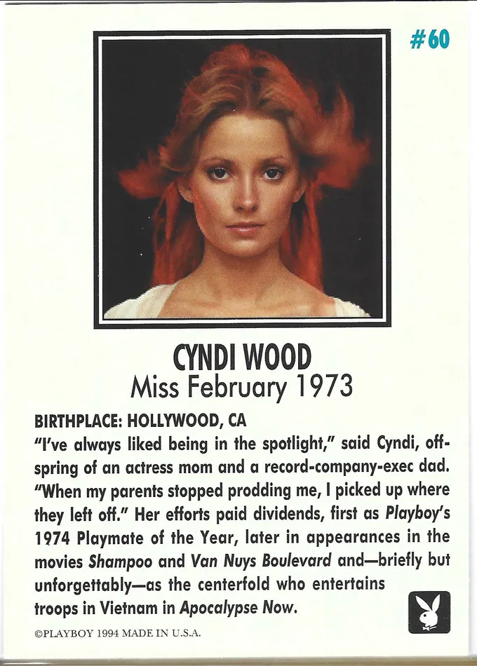 Couples Dans Cards Playboy February Edition Cyndi Wood Card 60