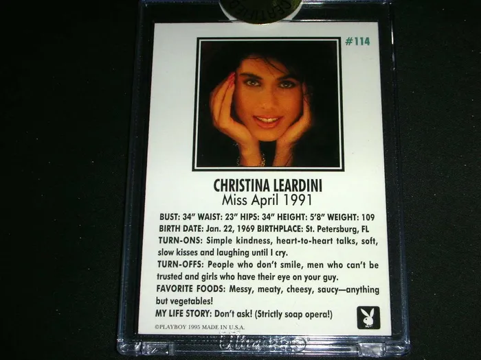 Couples HefsCards Playboy April Edition Christina Leardini Promo Auto Card