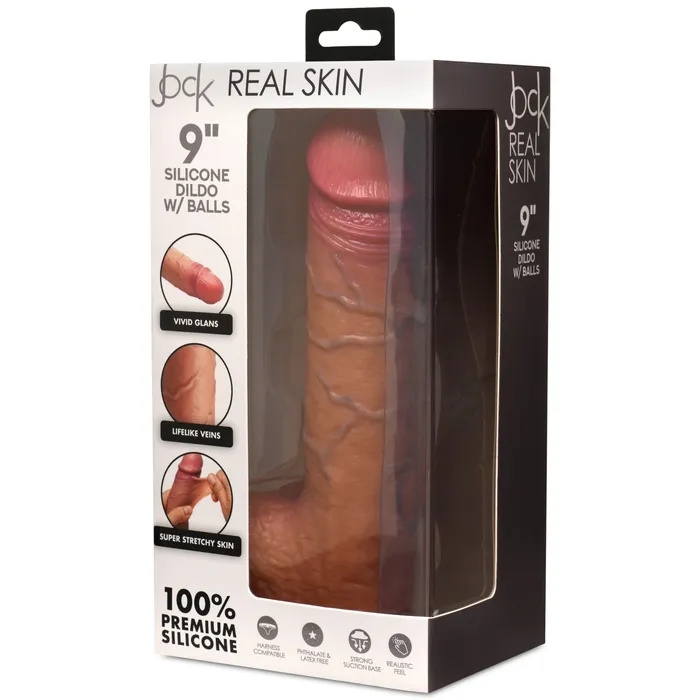 Dildos Curve Toys 9 Inch Real Skin Silicone Dildo With Balls Medium