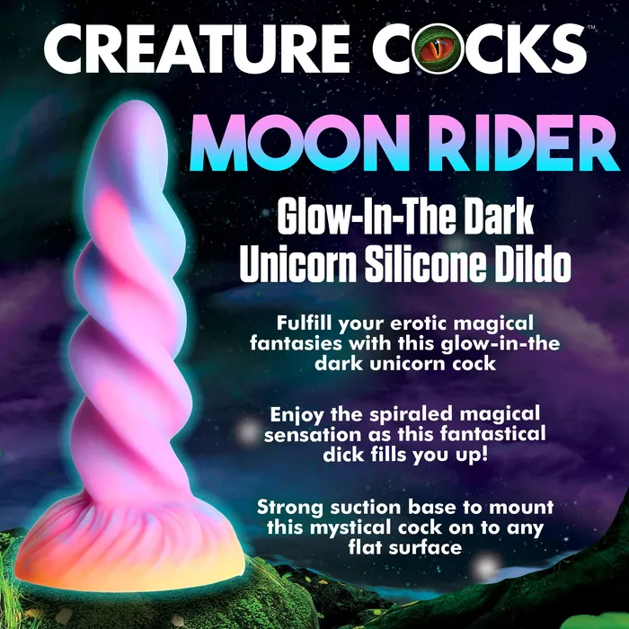 Dildos THE MOON RIDER GLOWINTHEDARK UNICORN DILDO BY CREATURE COCKS XR LLC