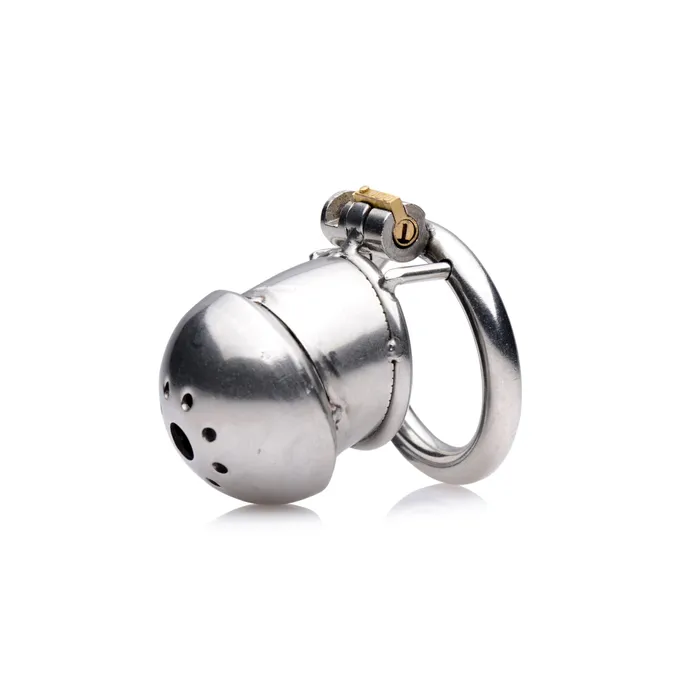Exile Deluxe Locking Stainless Steel Confinement Cage XR Brands Male Sex Toys Exile Deluxe Locking Stainless Steel Confinement Cage XR Brands Male Sex Toys