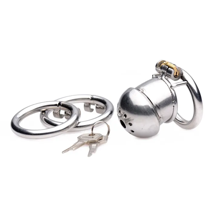 Exile Deluxe Locking Stainless Steel Confinement Cage XR Brands Male Sex Toys