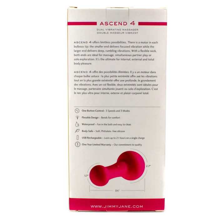 Female Sex Toys Jimmyjane Jimmyjane Ascend 4 MultiFunction USB Rechargeable Vibrating Massager