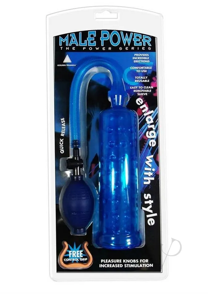 Golden Triangle Male Sex Toys Male Power Pump Wgripblue