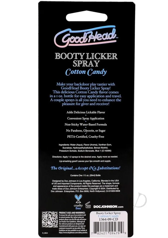 GoodHead Male Sex Toys Goodhead Booty Licker Spray Cotton 1oz
