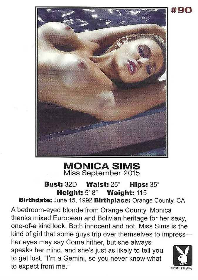 Greenthunderbirds Cards Playboy Centerfold Collector Cards 2011 Thru 2016 90 Monica Sims Vibrators