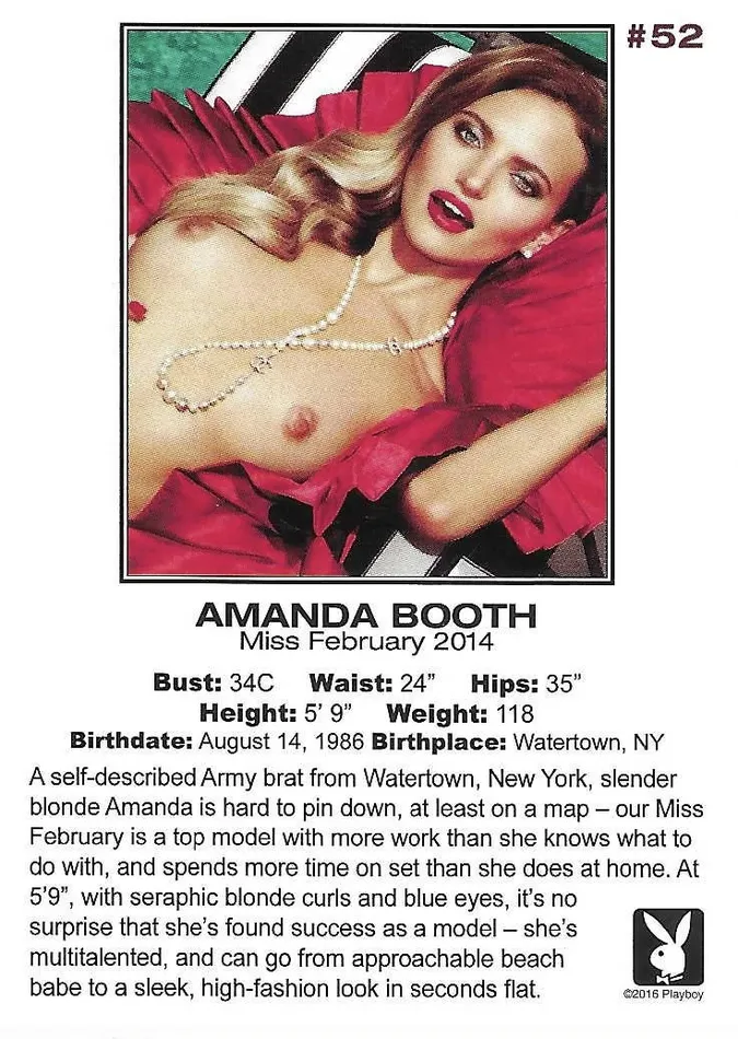 Greenthunderbirds Cards Vibrators Playboy Centerfold Collector Cards 2011 Thru 2016 52 Amanda Booth