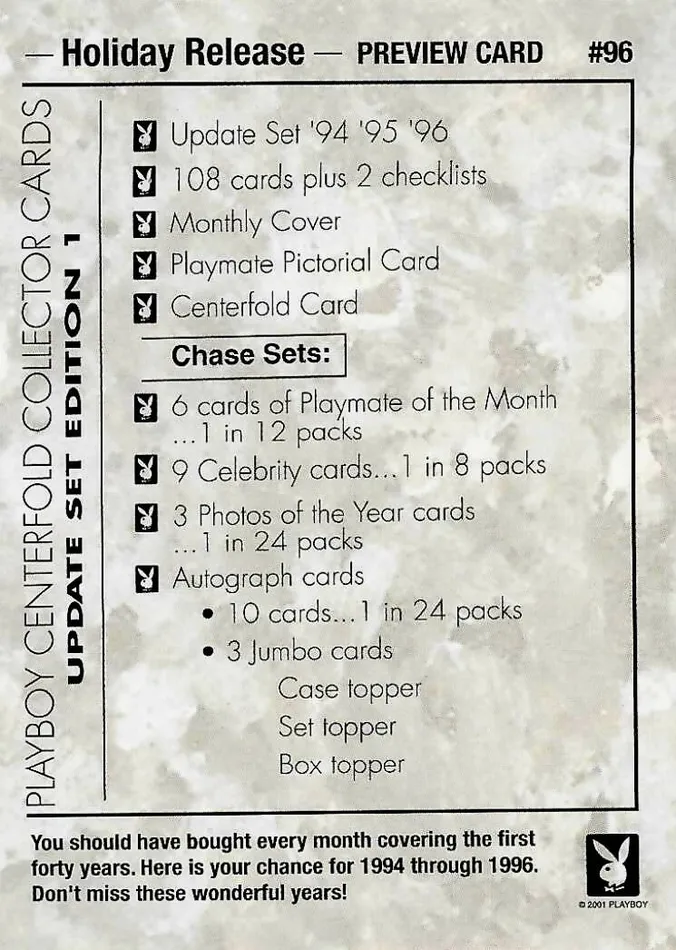 Greenthunderbirds Cards Vibrators Playboy Wet Wild 96 Preview Card