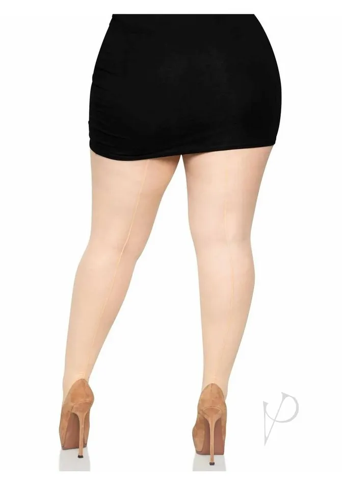 Leg Avenue Backseam Sheer Hose 1x2x Nude Hosiery