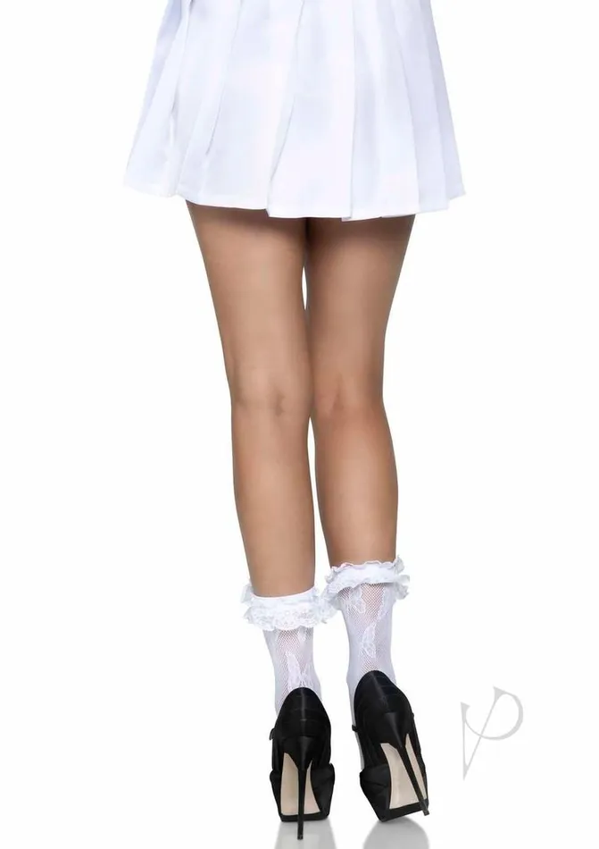 Leg Avenue Couples Lace Ruffle Butterfly Anklets Os Wht Leg Avenue Couples Lace Ruffle Butterfly Anklets Os Wht