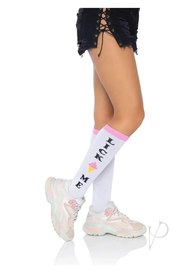 Leg Avenue Vibrators Lick Me Knee Socks Os Multicolor