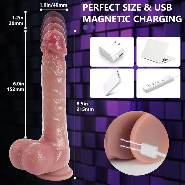 85 Inch Realistic Dildos with 7 Thrusting 10 Vibrating Heating Modes Adorime Anal