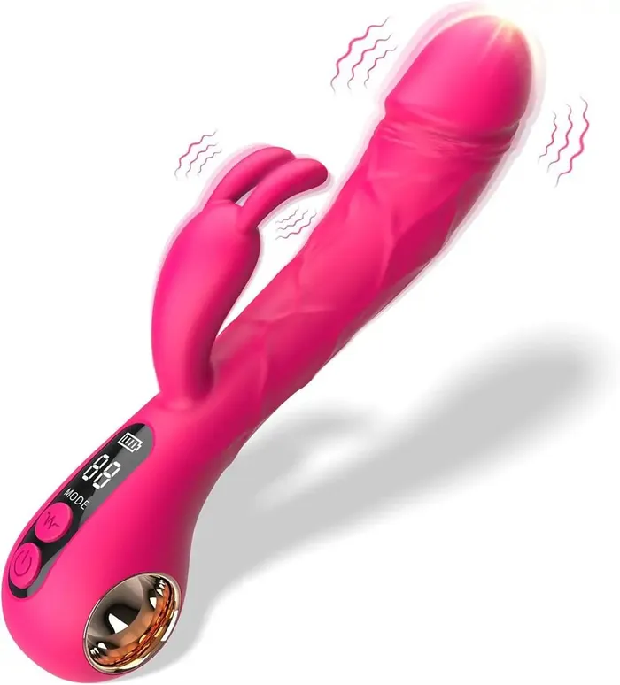 Adorime Female Sex Toys GSpot Rabbit Vibrator with Handle LCD Display 9 Powerful Vibrations