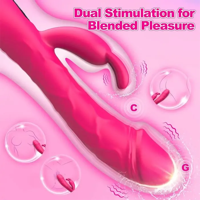 Adorime Female Sex Toys GSpot Rabbit Vibrator with Handle LCD Display 9 Powerful Vibrations