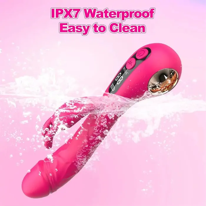 Adorime Female Sex Toys GSpot Rabbit Vibrator with Handle LCD Display 9 Powerful Vibrations