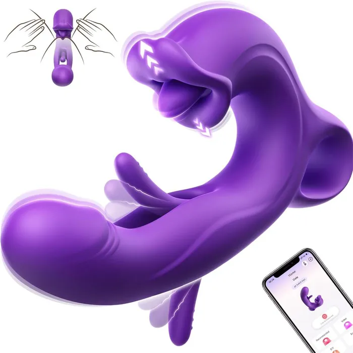 Adorime Female Sex Toys JOI PRO Handheld App Thrusting G Spot Vibrator Vibrator with Clit Licking Tongue Fingering She Fucks Him Pussy Licking Adorime Female Sex Toys JOI PRO Handheld App Thrusting G Spot Vibrator Vibrator with Clit Licking Tongue Fingering She Fucks Him Pussy Licking