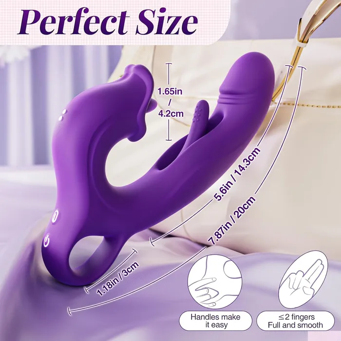 Adorime Female Sex Toys JOI PRO Handheld App Thrusting G Spot Vibrator Vibrator with Clit Licking Tongue Fingering She Fucks Him Pussy Licking