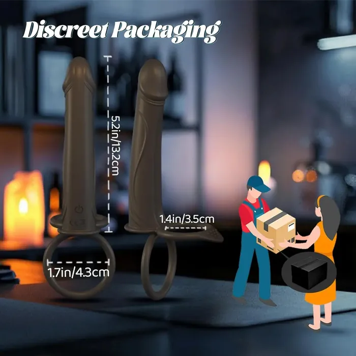 Male Sex Toys Adorime Strap On Anal Dildo with Vibrating Cock Ring Penis Sleeve 10 Vibrations