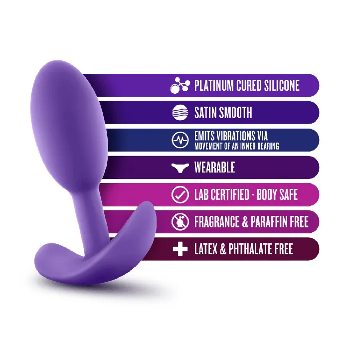 Anal Blush Blush Luxe Wearable Vibra Slim Plug Purple