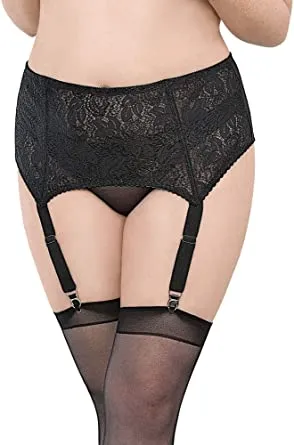 Escante Plus Size Plus Size High Waist Lace Garterbelt