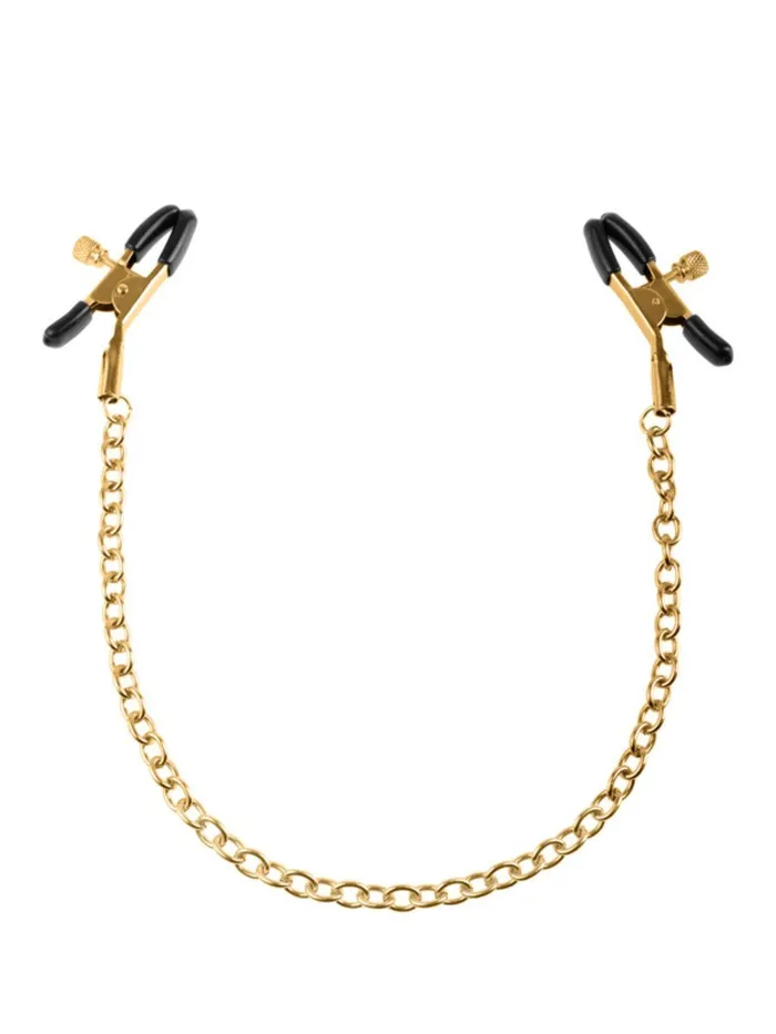 Female Sex Toys Fetish Fantasy Gold Chain Nipple Clamps Gold FETISH FANTASY SERIES