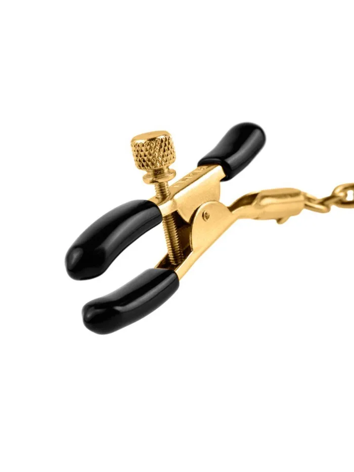 Female Sex Toys Fetish Fantasy Gold Chain Nipple Clamps Gold FETISH FANTASY SERIES