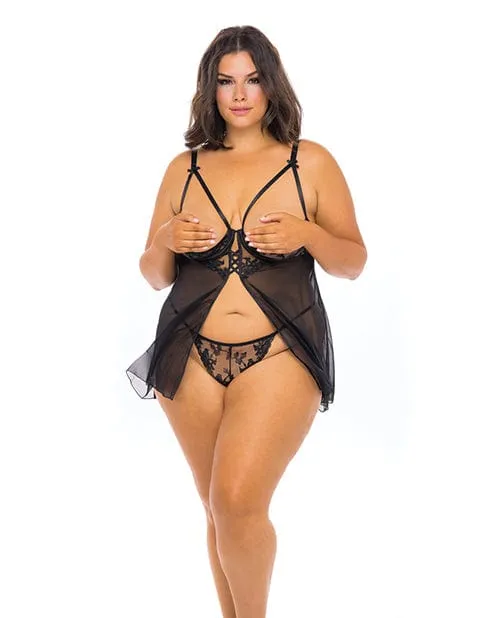 Oh La La Cheri Curve Kira Opencup Black Lace Babydoll Oh la la Cheri Vibrators