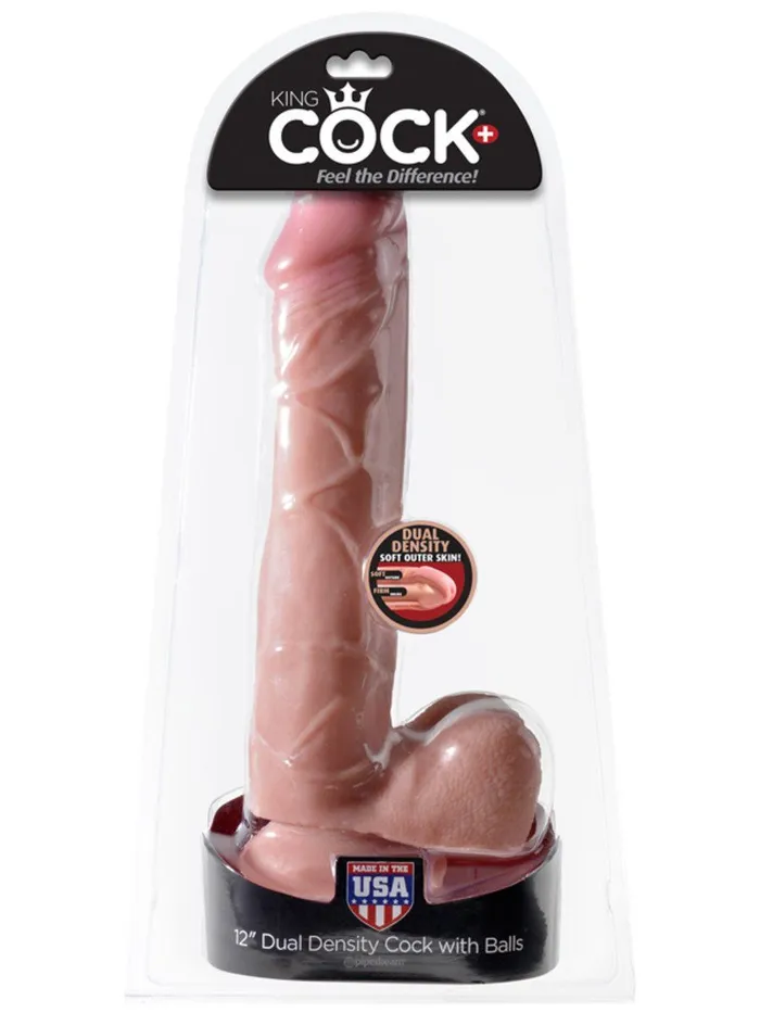 Pipedream Products Female Sex Toys KING COCK 12 in with Balls Dual Density REALISTIC DILDO