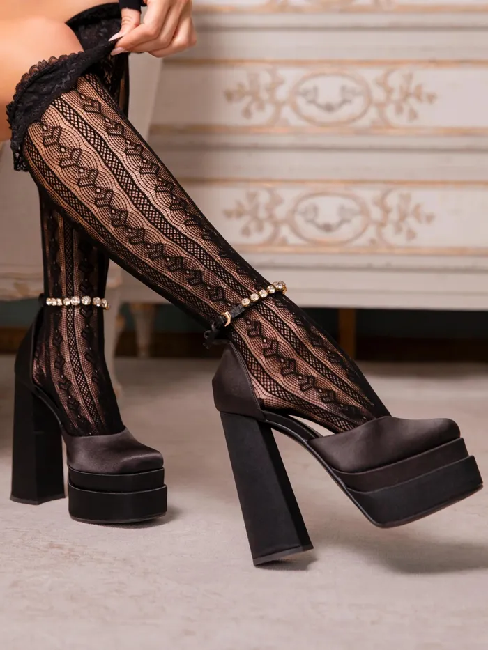 Vibrators Leg Avenue Sweetheart Ruffle Cuff Knee High Socks