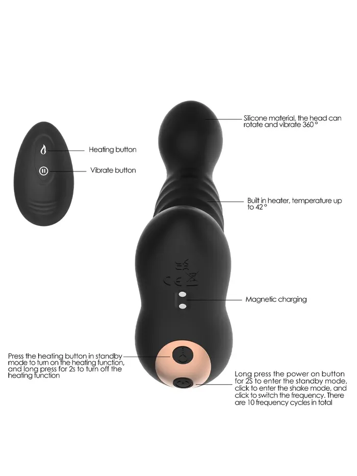 Winyi Derek Warming Rotating Vibrating Prostate Stimulator Winyi Male Sex Toys