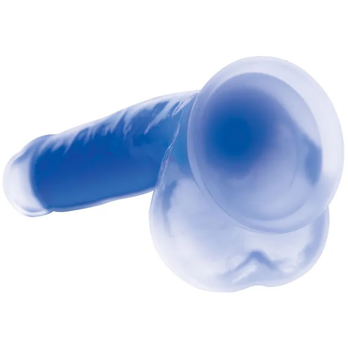 7 Inch GlowintheDark Silicone Dildo with Balls Curve Toys Dildos