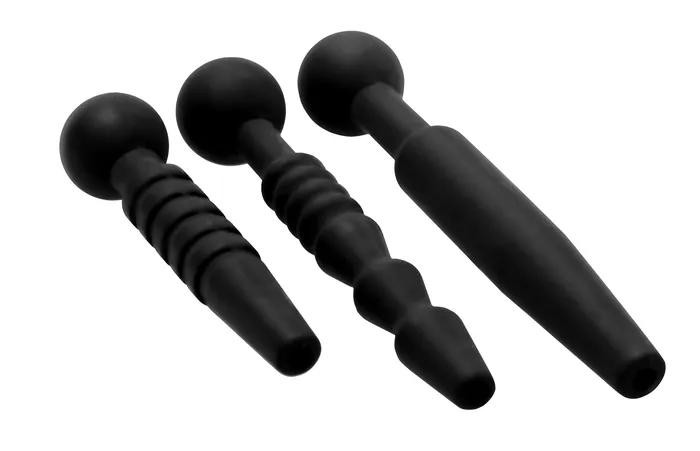 Anal Master Series Dark Rods 3 Piece Silicone Penis Plug Set