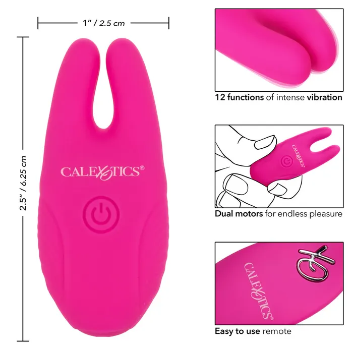 California Exotics Female Sex Toys Silicone Remote Control Vibrating Nipple Clamps