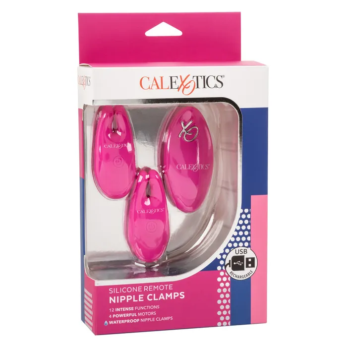 California Exotics Female Sex Toys Silicone Remote Control Vibrating Nipple Clamps