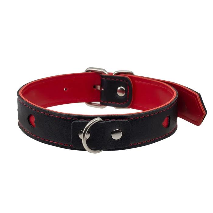 Couples Faux Leather Heart Cutout Collar Chain Leash Foshan