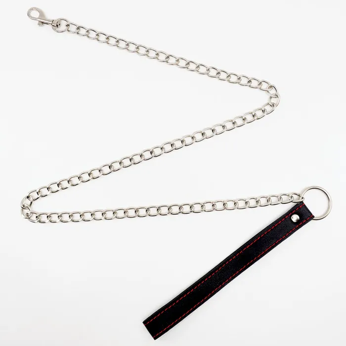 Couples Faux Leather Heart Cutout Collar Chain Leash Foshan