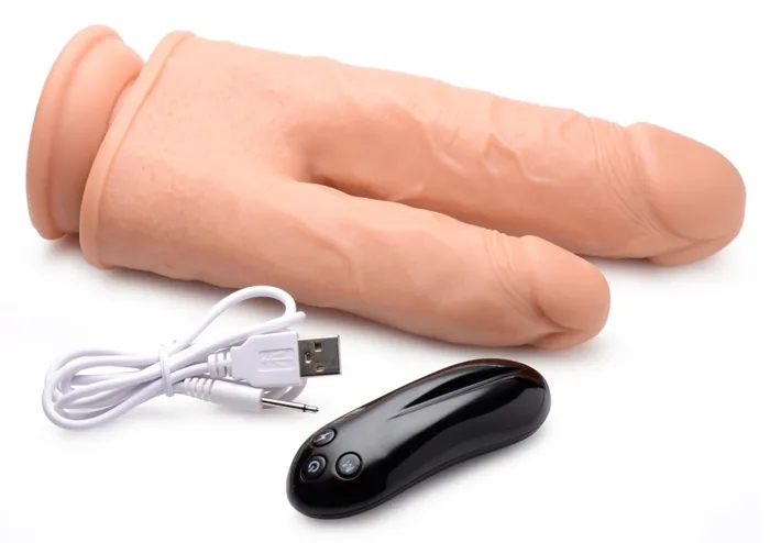 Curve Toys Vibrating and Rotating Remote Control Silicone Double Dildo Female Sex Toys