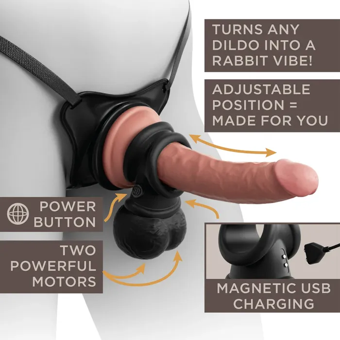 Dildos Pipedream King Cock Elite The Crown Jewels Vibrating Swinging Balls