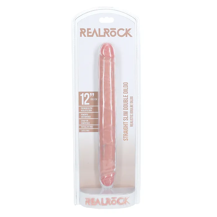 Female Sex Toys RealRock 12 Straight Slim DoubleEnded Dildo Shots Media