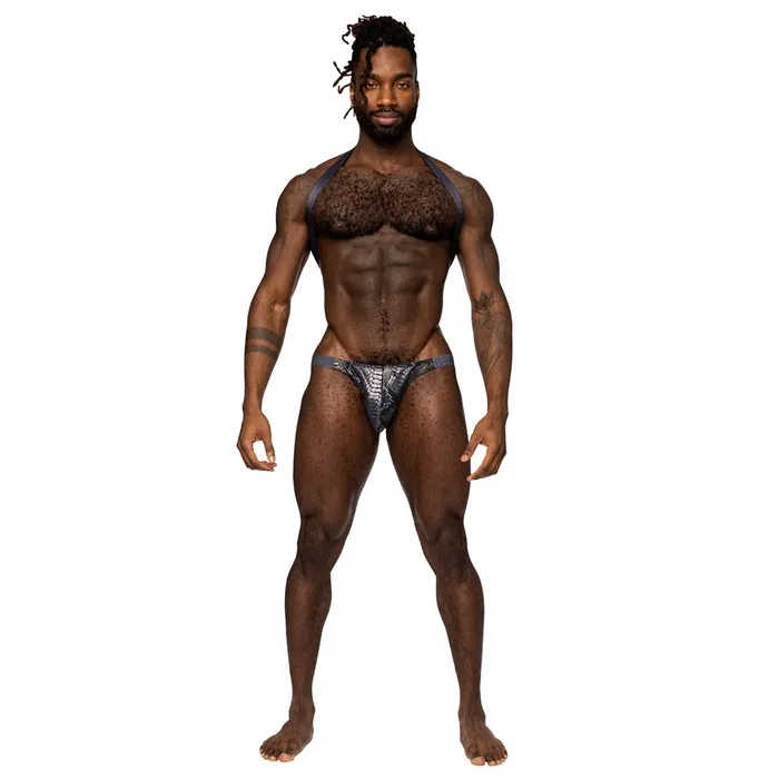 Male Power SNaked Snakeskin Print Shoulder Sling Harness Thong Male Power Male Sex Toys
