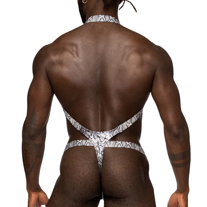 Male Power SNaked Snakeskin Print Shoulder Sling Harness Thong Male Power Male Sex Toys