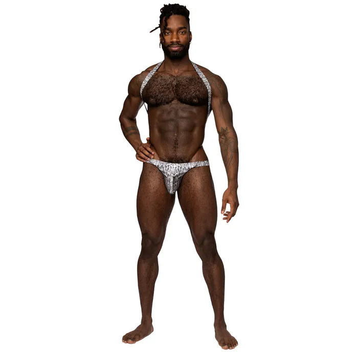 Male Power SNaked Snakeskin Print Shoulder Sling Harness Thong Male Power Male Sex Toys